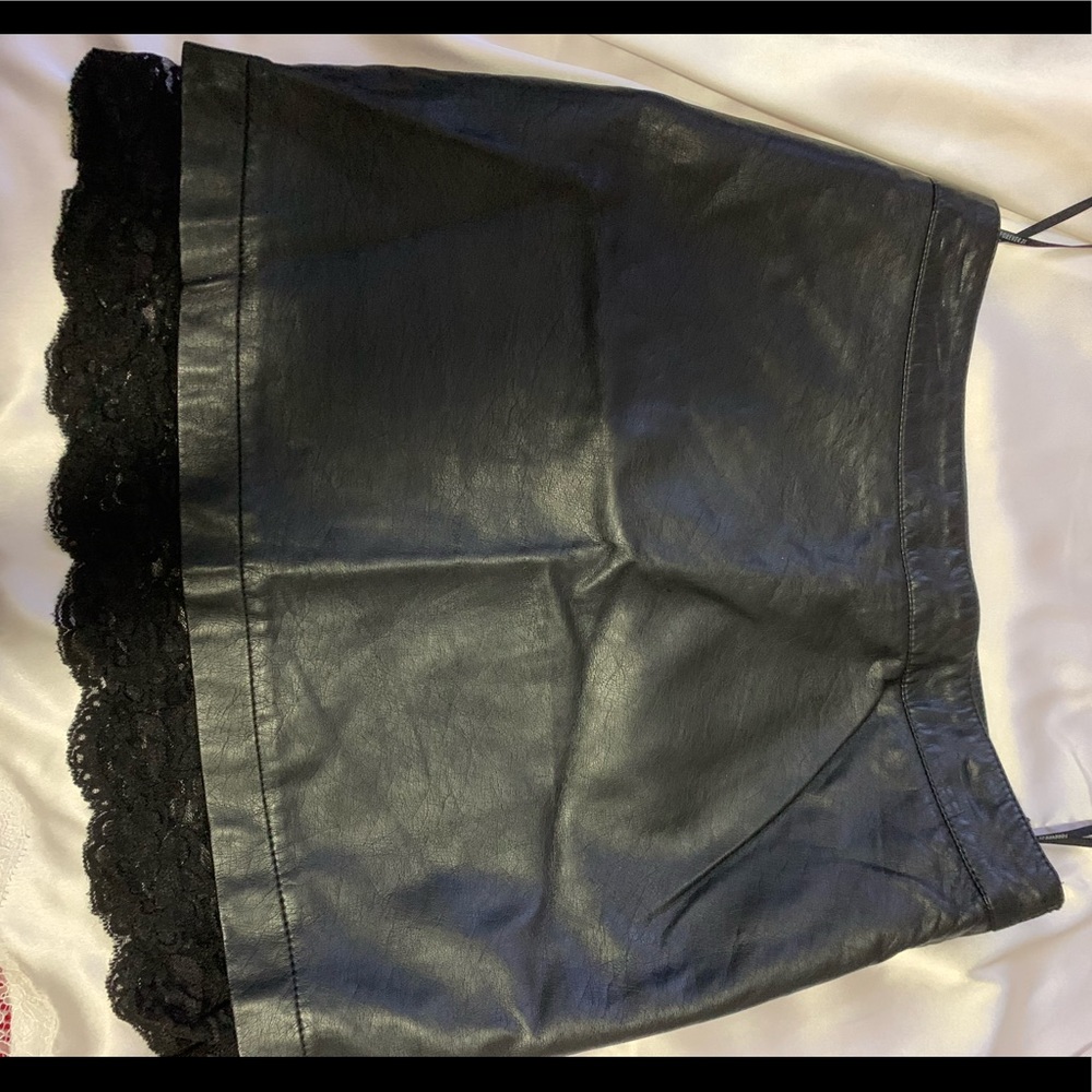 Leather mini skirt